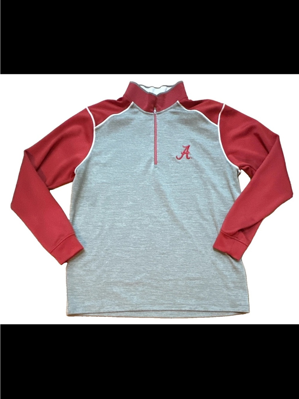 Antigua Men's XL Alabama Crimson Tide 1/4 Zip Two-Tone Pullover Gray